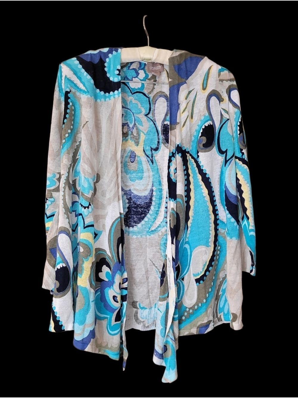 Coastal Chico's 4 Colorful Cardigan Sweater 3/4 Length Sleeves XXL 20